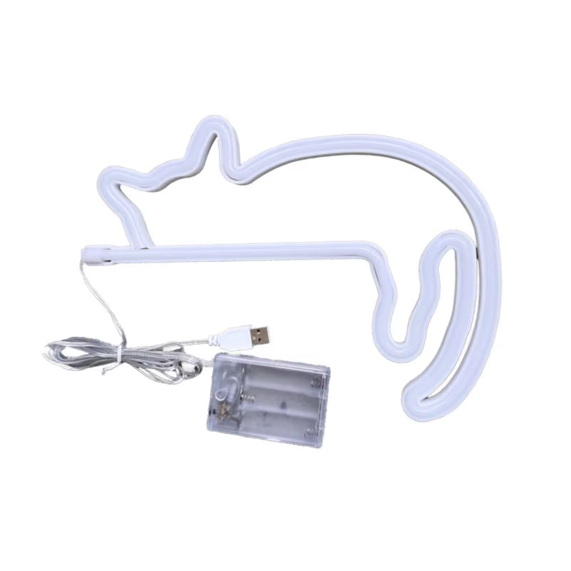 Cat Neon Sign for Wall Decor Led Light up Sign Decor Pet Store Animal Club USB for Room Wall Home Party Birthday Gift