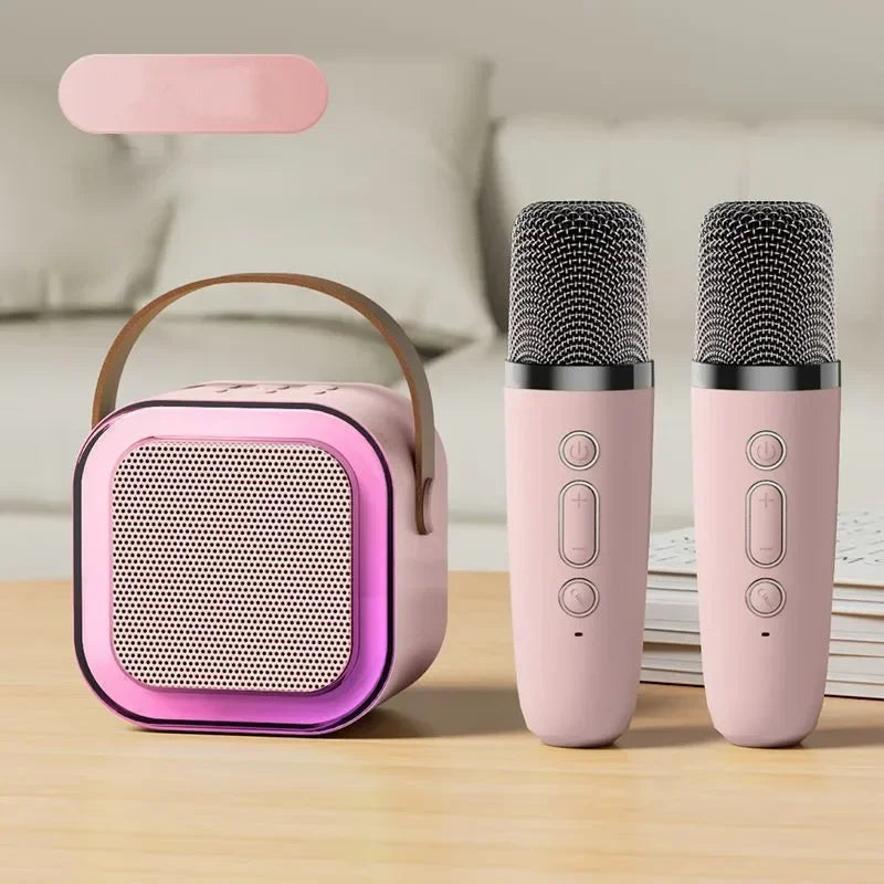 Portable Wireless Karaoke Speaker with Microphone KTV Speaker Subwoofer with RGB Colorful LED Lights Karaoke Machine for Outdoor