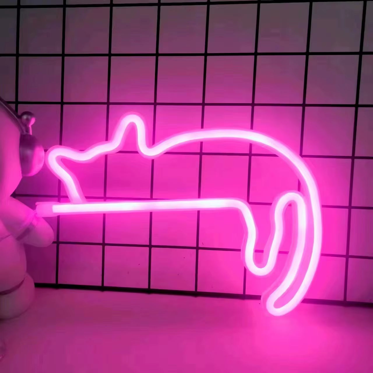 Cat Neon Sign for Wall Decor Led Light up Sign Decor Pet Store Animal Club USB for Room Wall Home Party Birthday Gift