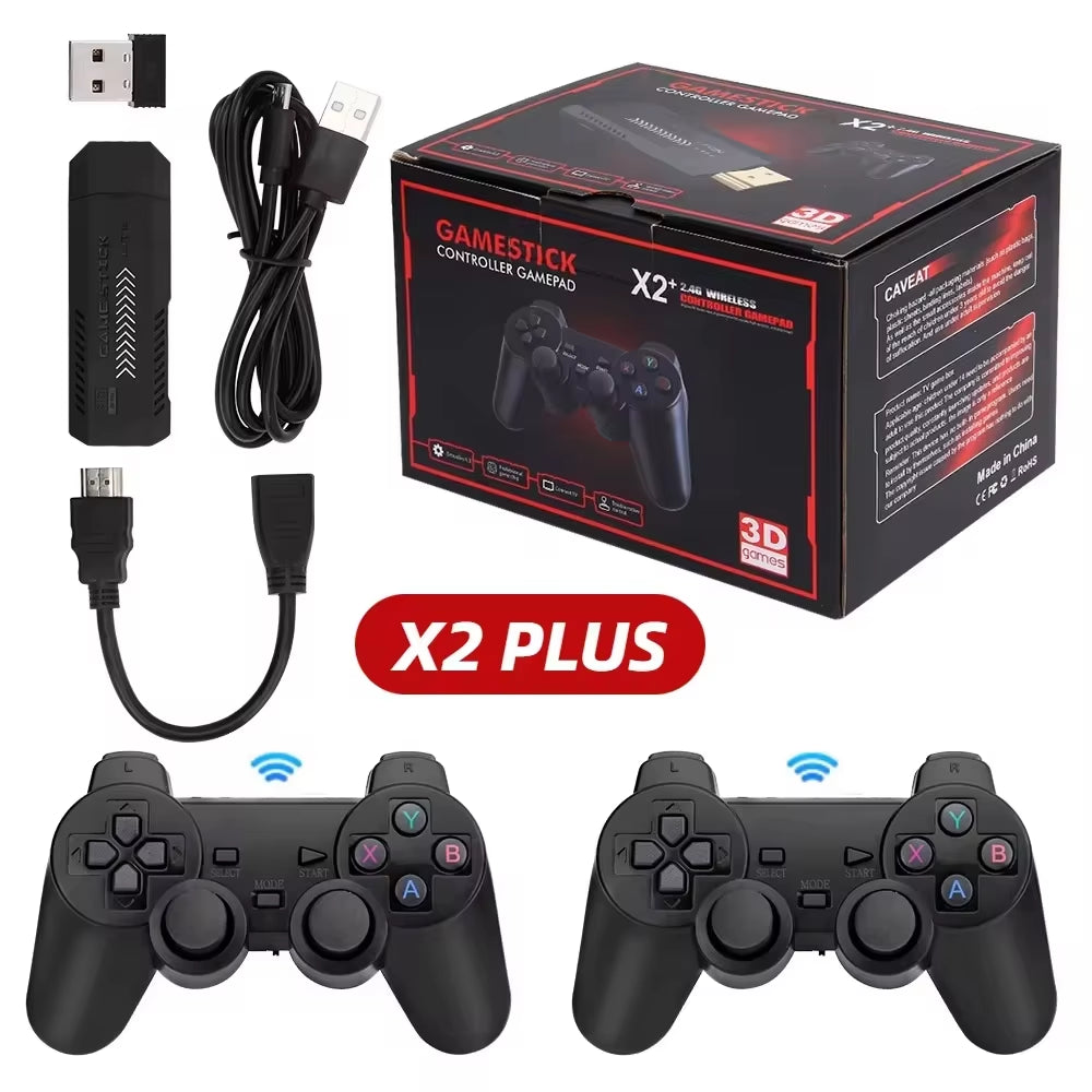 X2 plus 256G 128G 64G GD10 Pro 4K Game Player 3D HD Retro Video Game Console Wireless Controller TV 50 Emulator for Kids Gifts
