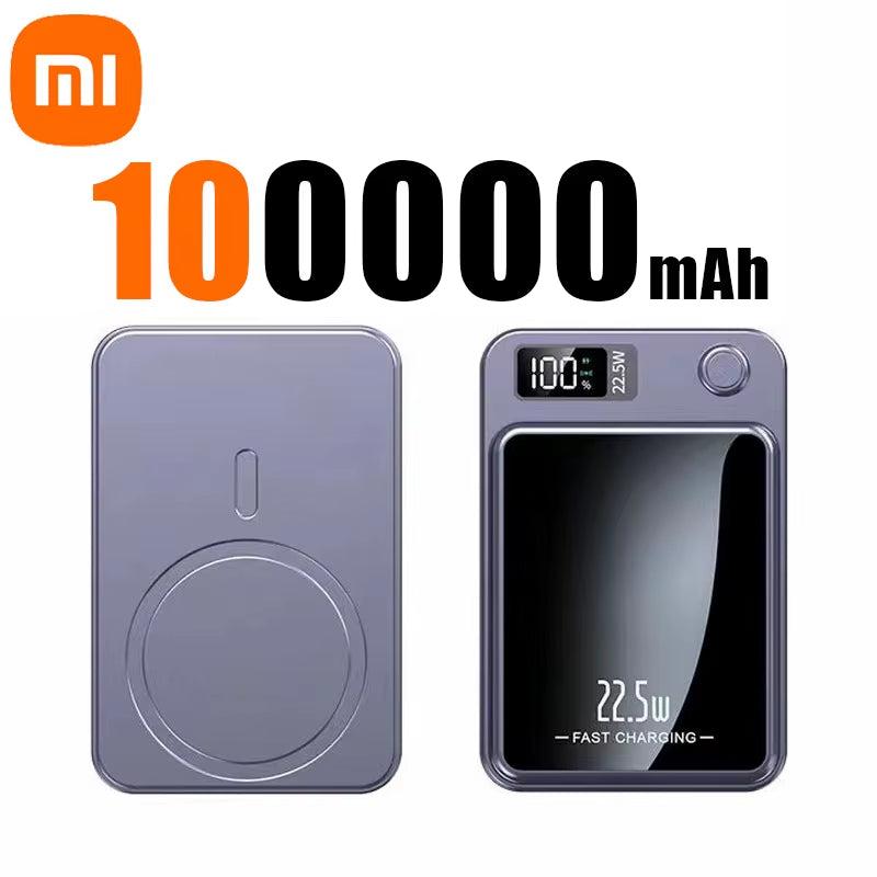 Xiaomi 100000Mah Capacity Power Bank Magnetic Wireless 22.5W Ultra Super Fast Charging Magnetic Power Bank for Iphone15 Samsung