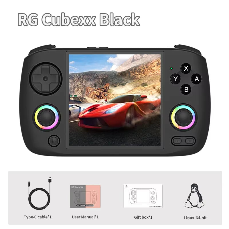 RG Cubexx Retro Handheld Games Console Linux RGB Joystick Video Gaming Player Supports WIFI HD TV Connection RG Cube Xx