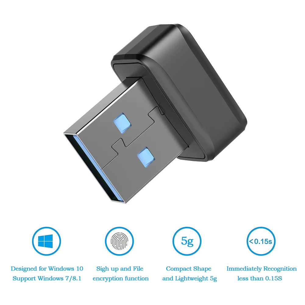 USB Fingerprint Key Reader for Windows 7/8/10/11 Hello Biometric Scanner Padlock Fingerprint Unlock Module Security Key Dongle