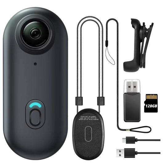 4K 128GB UHD Mini Body Camera Wearable Action Body Cam Thumb Size Hands Free Recording Body Worn Camera, Premium Portable