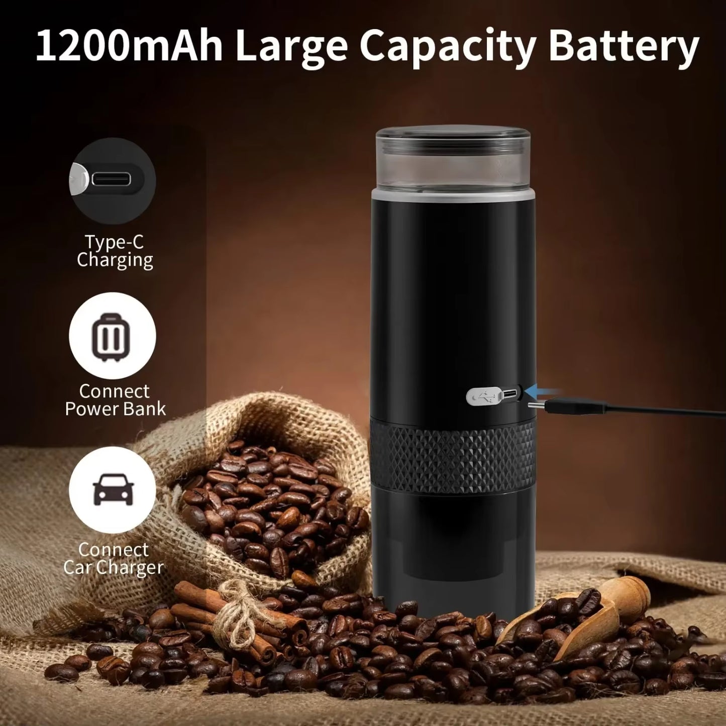 NEW Portable Mini Coffee Maker New Compact Espresso Machine for Ground Coffee and Capsules - Convenient and Travel Friend