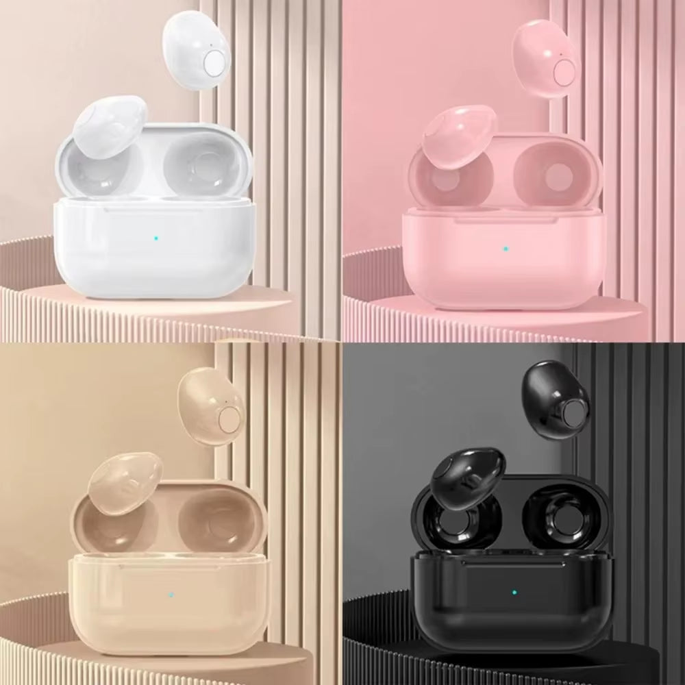 Invisible Earphones Mini Earphones Bluetooth 5.2TWS Wireless Touch Games NFC Invisible in Ear Noise Reduction Sports Earphones